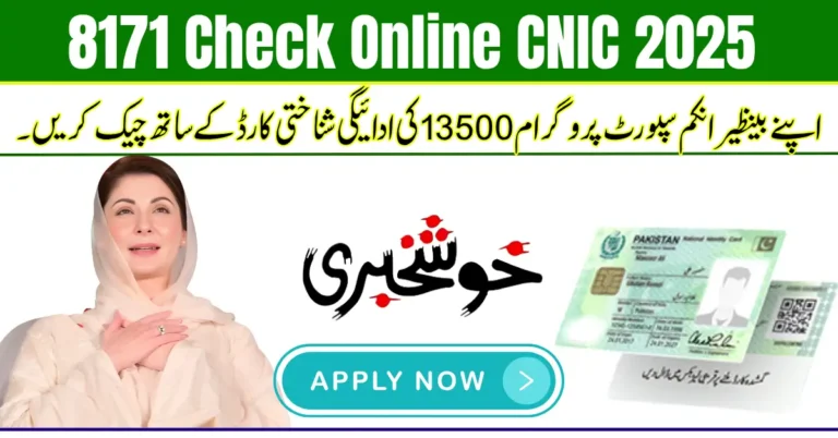 8171 Check Online CNIC 2025 Benazir Income Support – August Latest Update