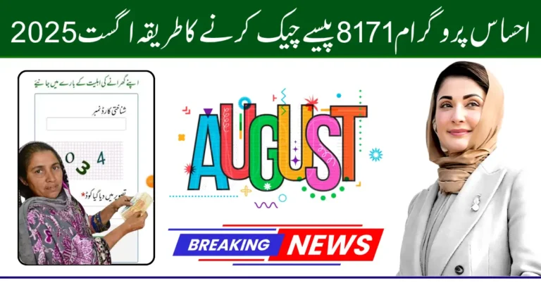 احساس پروگرام 8171 پیسے چیک کرنے کا طریقہ اگست 2025